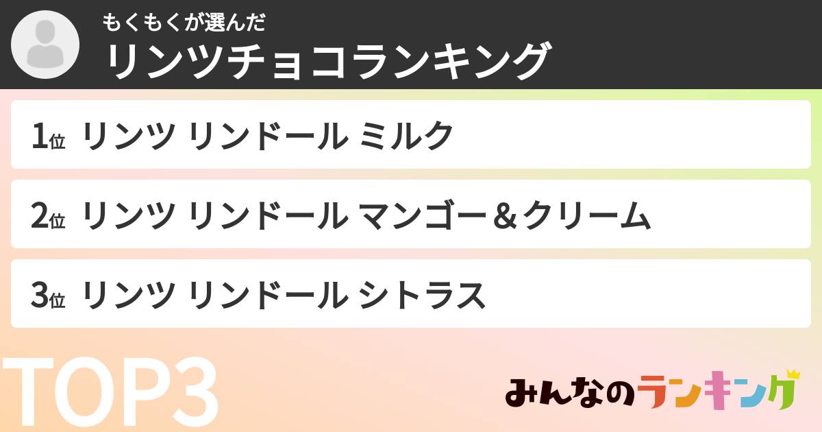 もくもくさんの「リンツチョコランキング」