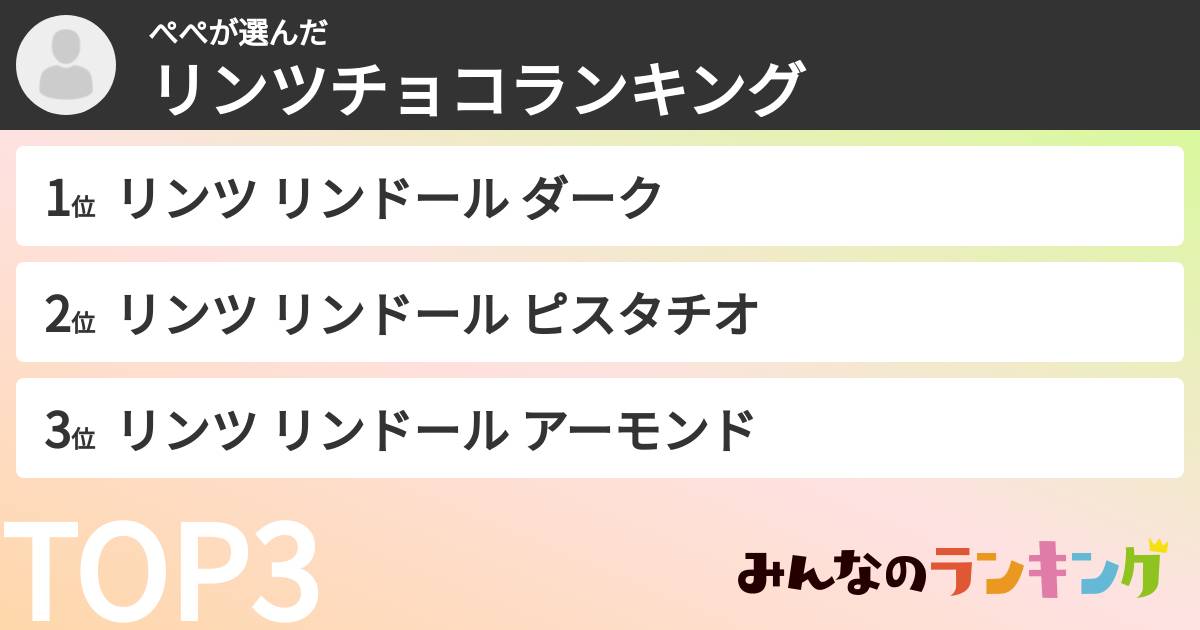 ぺぺさんの「リンツチョコランキング」