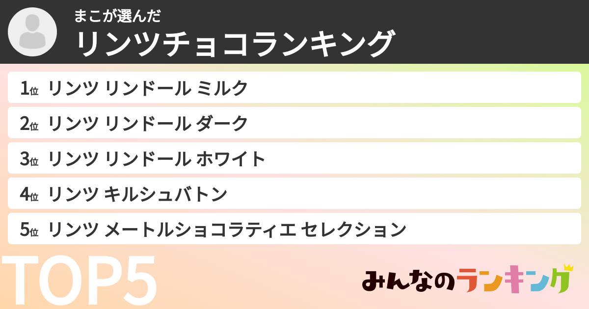 まこさんの「リンツチョコランキング」