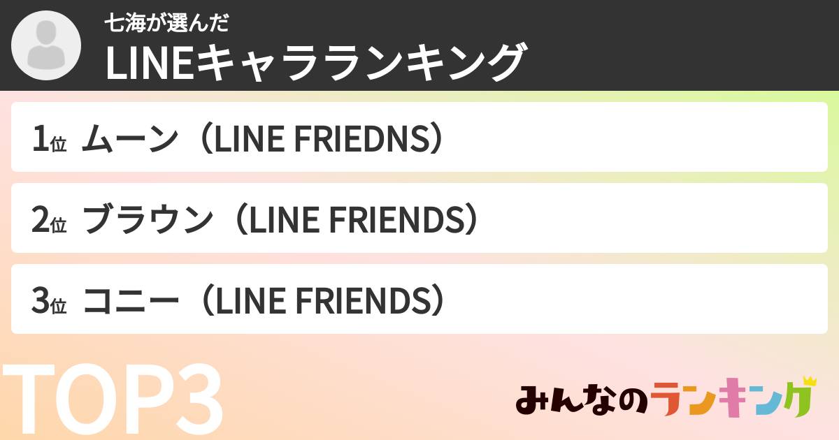 七海さんの「LINEキャラランキング」