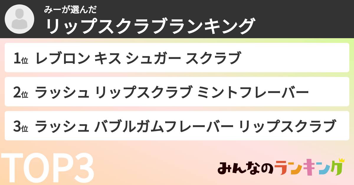 みーさんの「リップスクラブランキング」