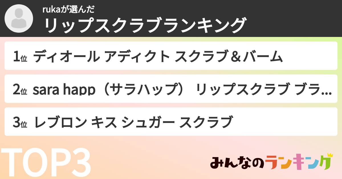 rukaさんの「リップスクラブランキング」