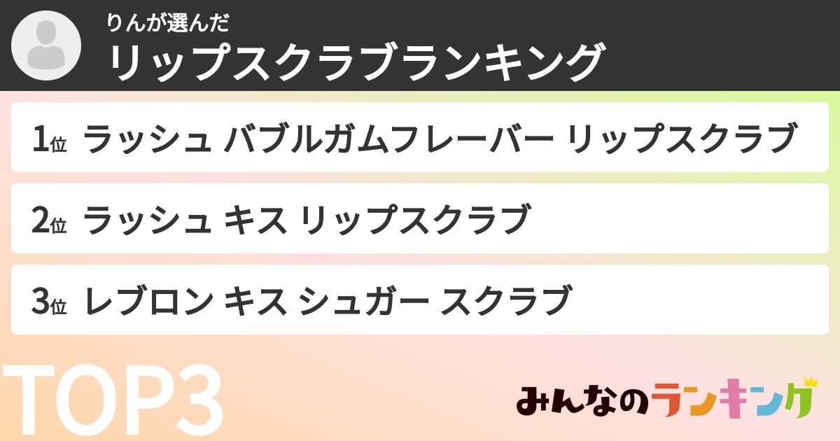 りんさんの「リップスクラブランキング」