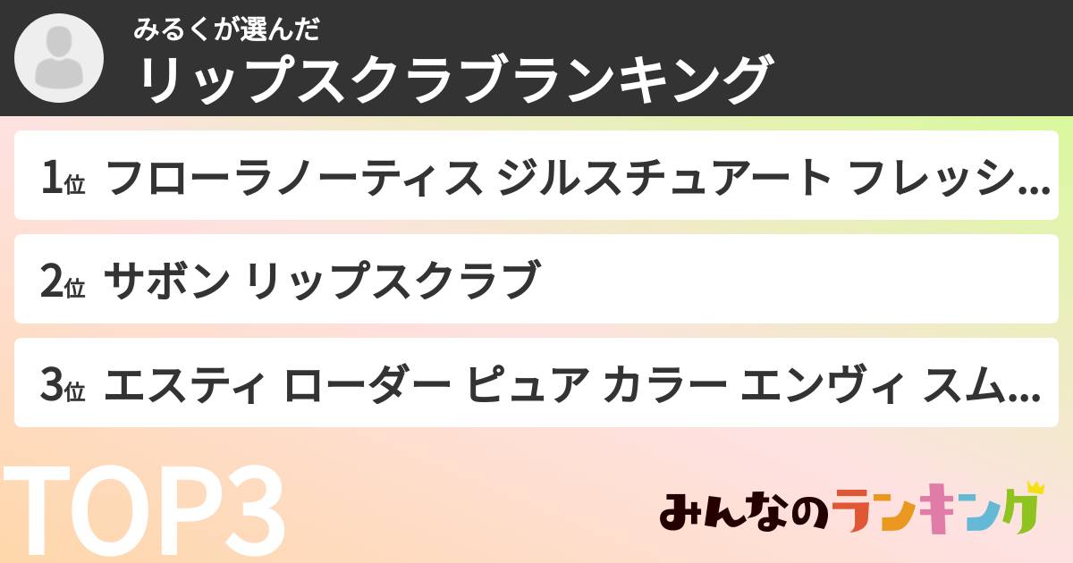 みるくさんの「リップスクラブランキング」