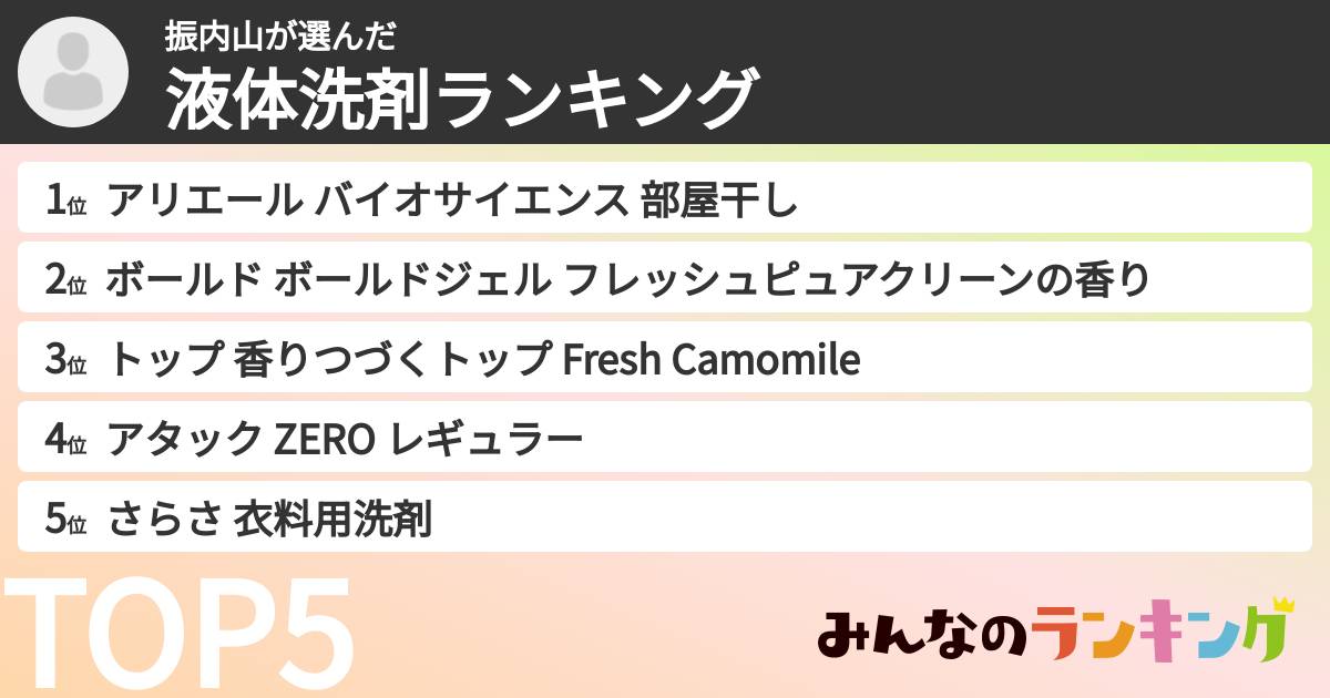 振内山さんの「液体洗剤ランキング」