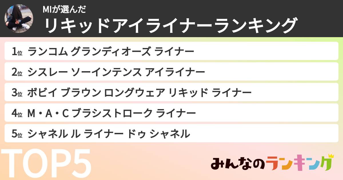 MIさんの「リキッドアイライナーランキング」