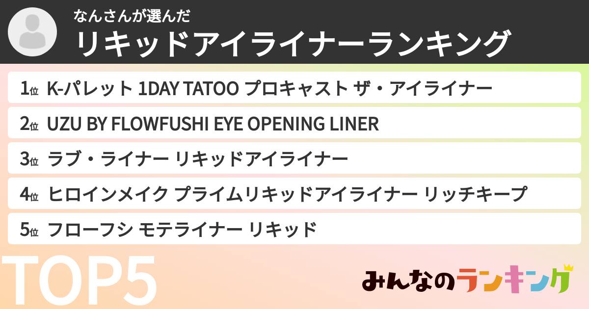 なんさんさんの「リキッドアイライナーランキング」