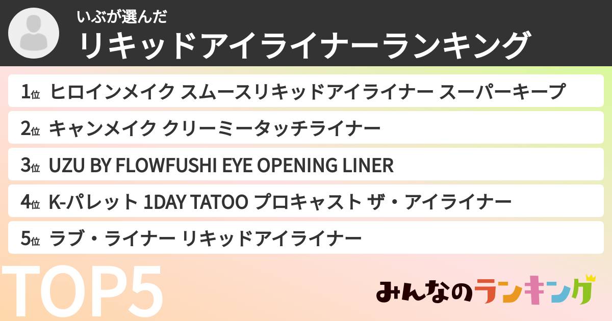 いぶさんの「リキッドアイライナーランキング」