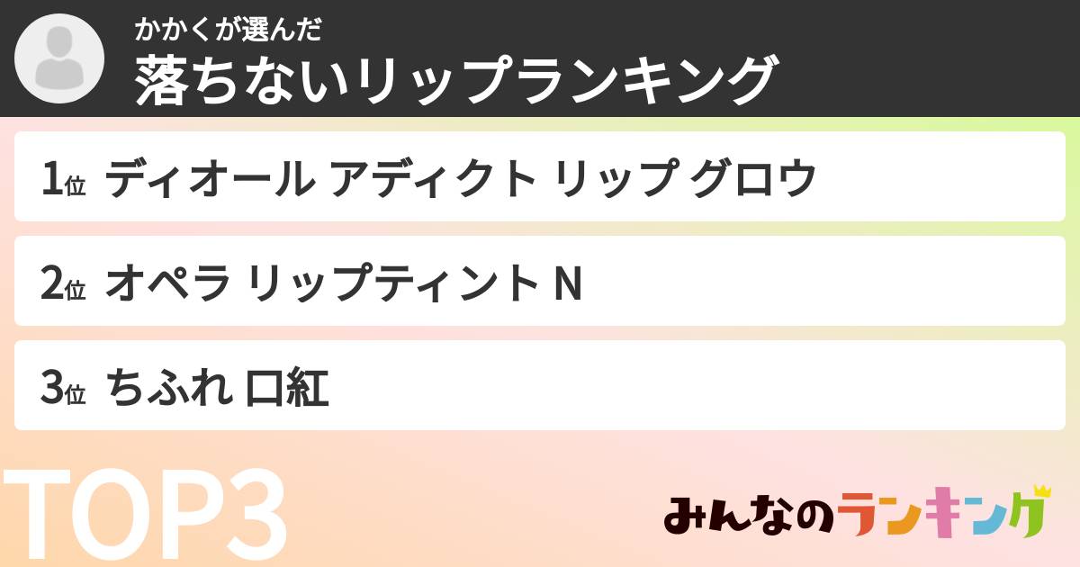 かかくさんの「落ちないリップランキング」