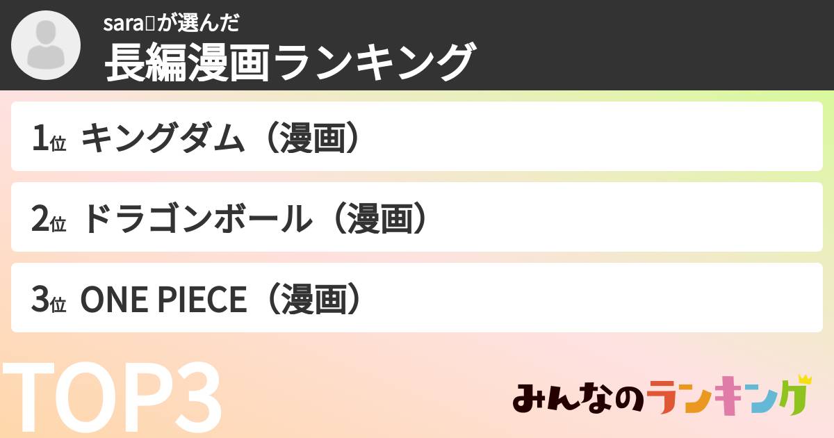 sara💤さんの「長編漫画ランキング」