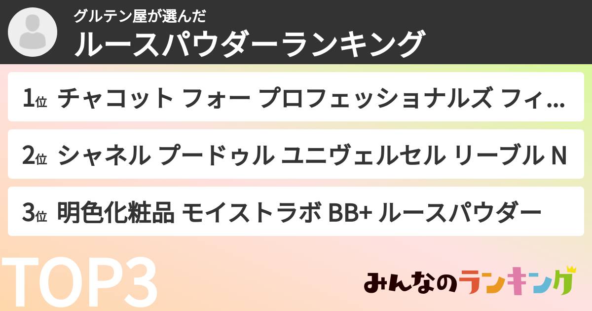 グルテン屋さんの「ルースパウダーランキング」