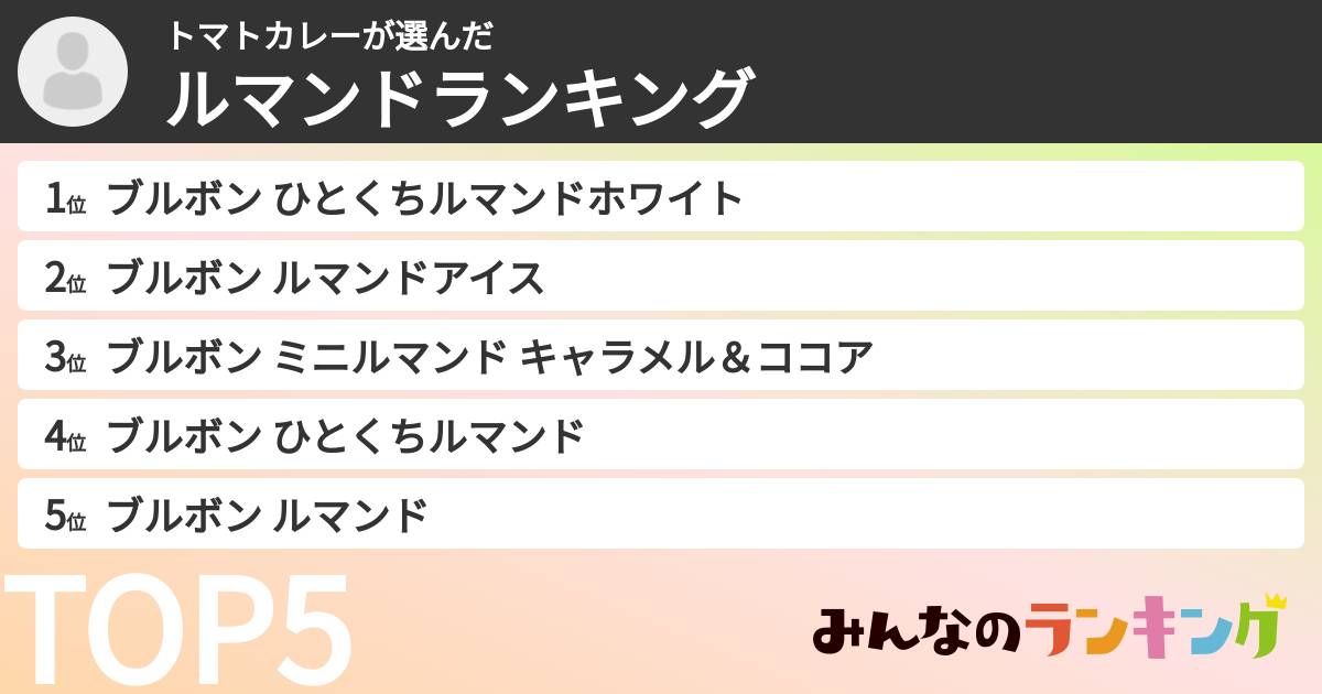 トマトカレーさんの「ルマンドランキング」