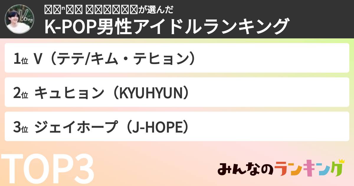 ❄ˢⁿᵒʷ ᶠˡᵒʷᵉʳさんの「K-POP男性アイドルランキング」