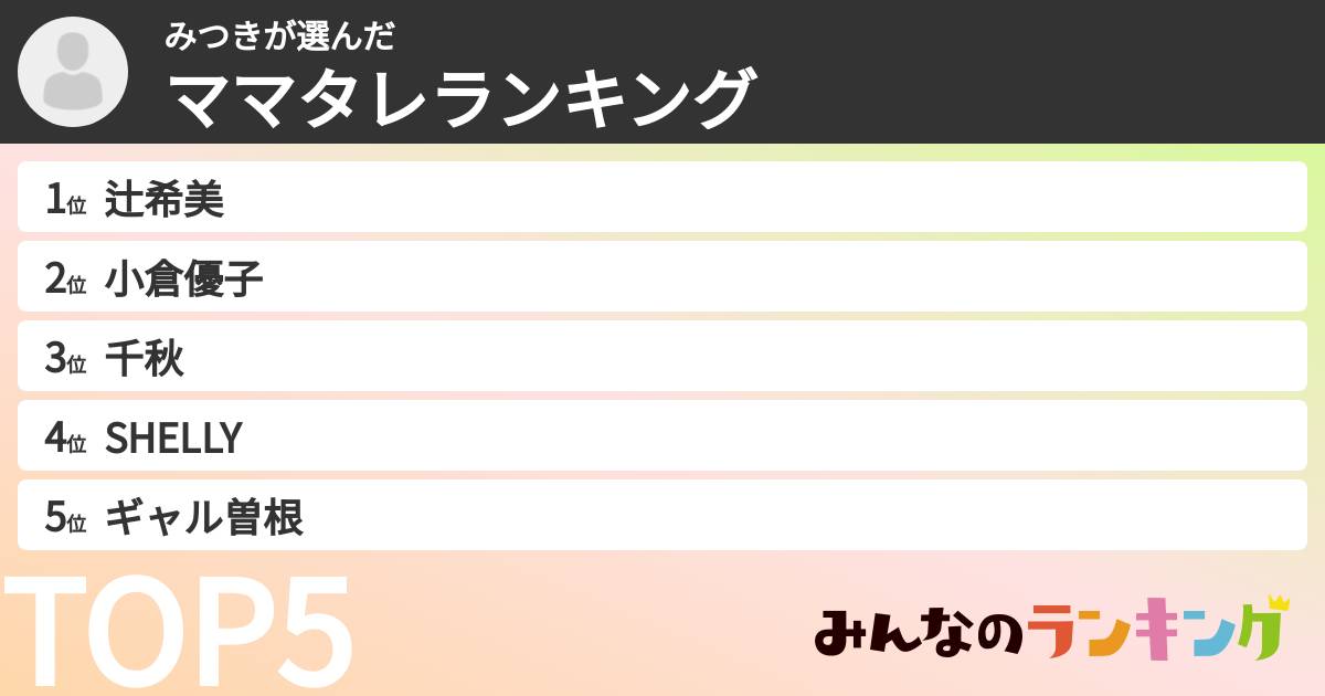みつきさんの「ママタレランキング」