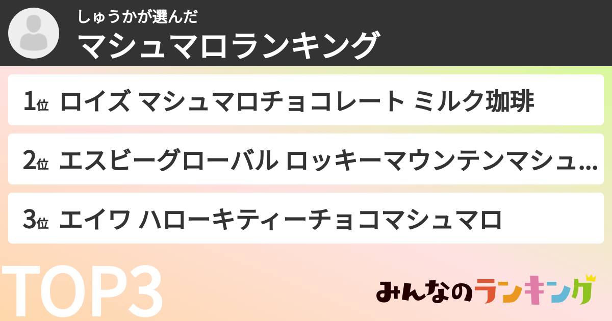 しゅうかさんの「マシュマロランキング」