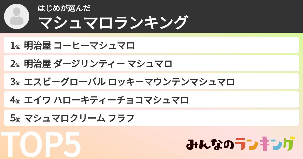 はじめさんの「マシュマロランキング」