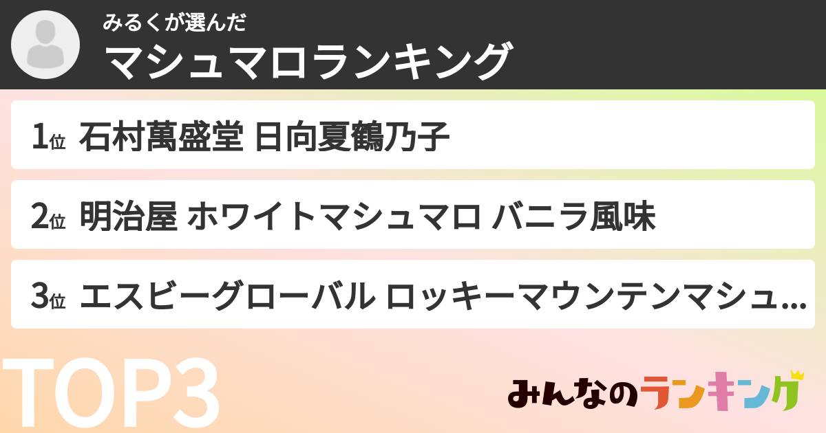 みるくさんの「マシュマロランキング」