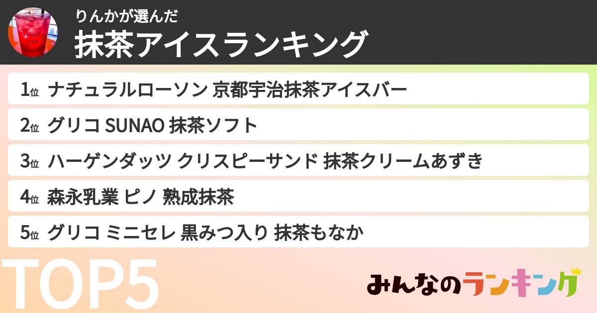 りんかさんの「抹茶アイスランキング」