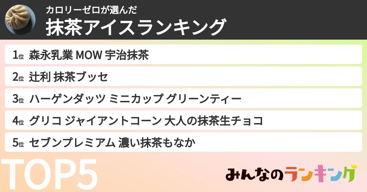 カロリーゼロさんの「抹茶アイスランキング」