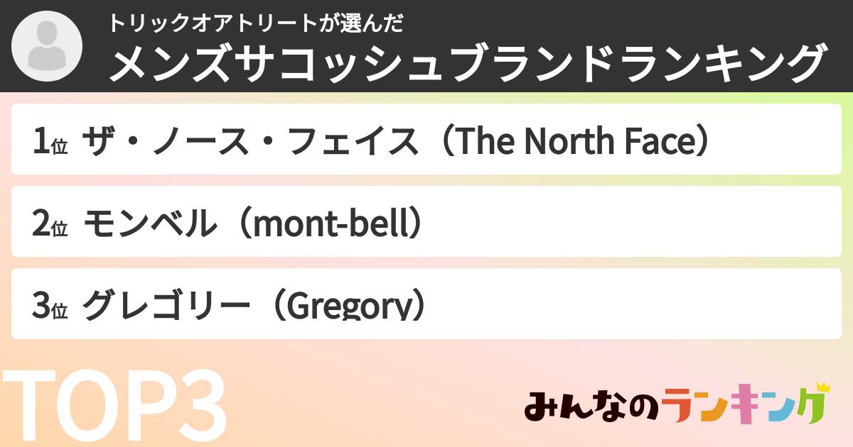 トリックオアトリートさんの「メンズサコッシュブランドランキング」