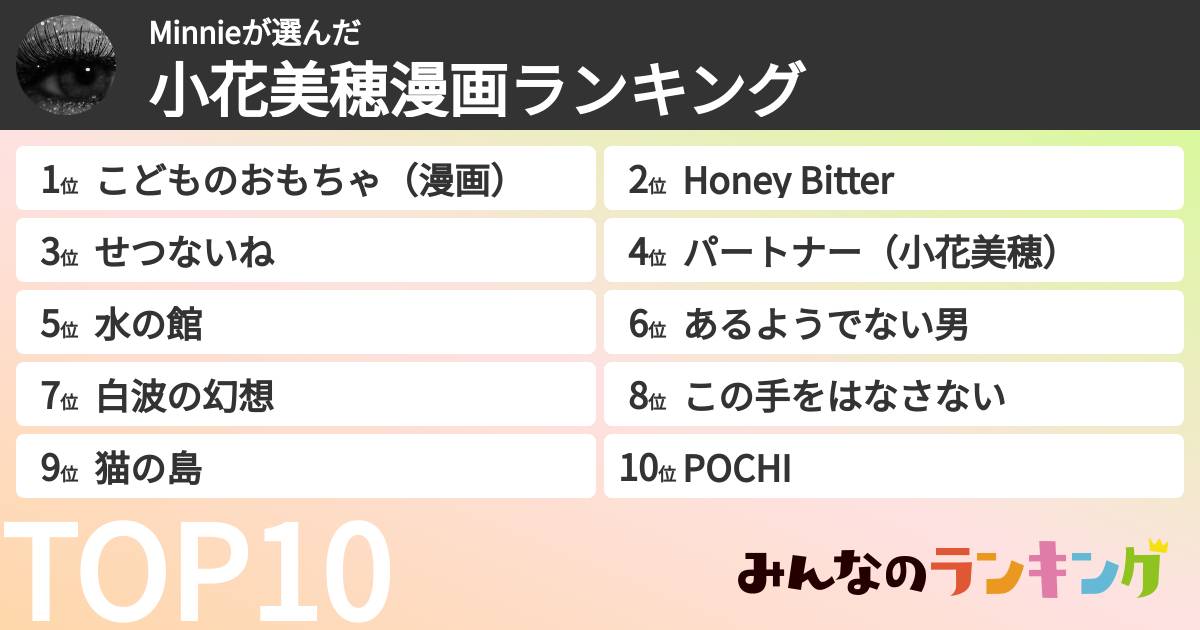 Minnieさんの「小花美穂漫画ランキング」