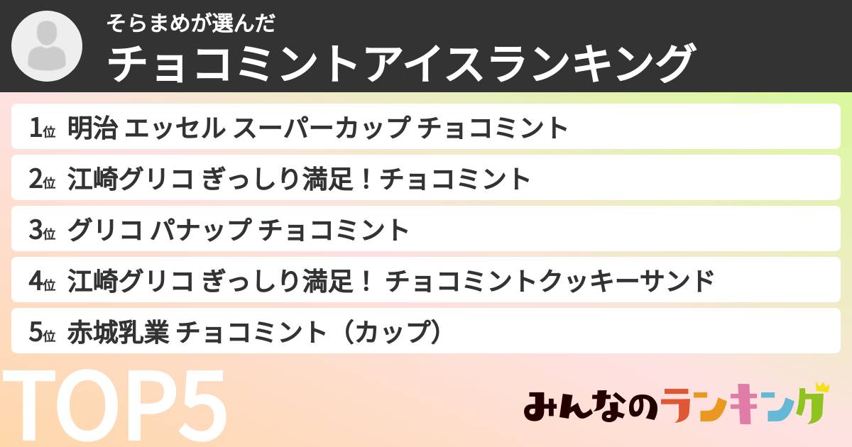 そらまめさんの「チョコミントアイスランキング」