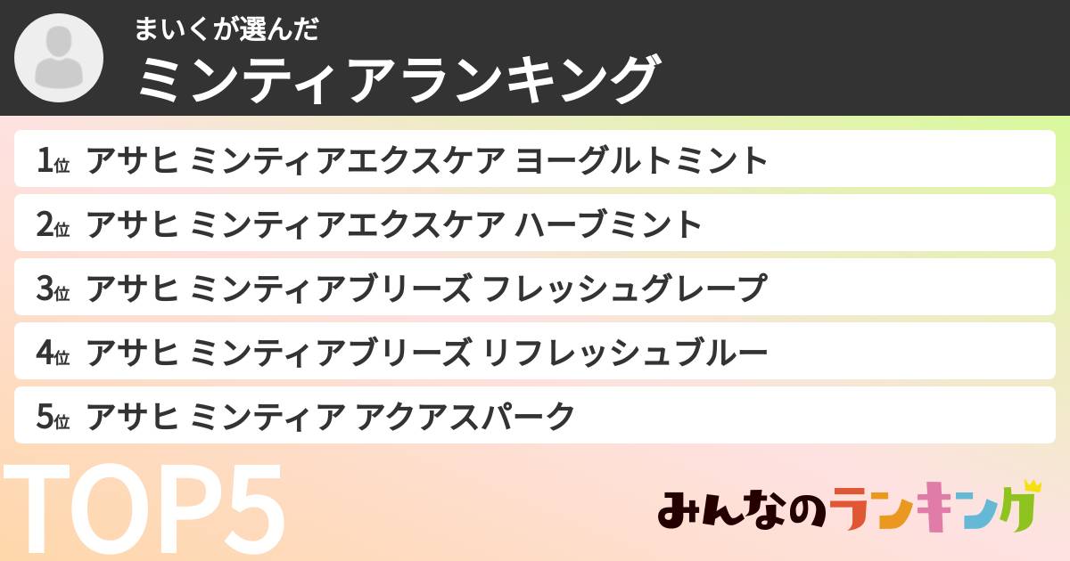 まいくさんの「ミンティアランキング」
