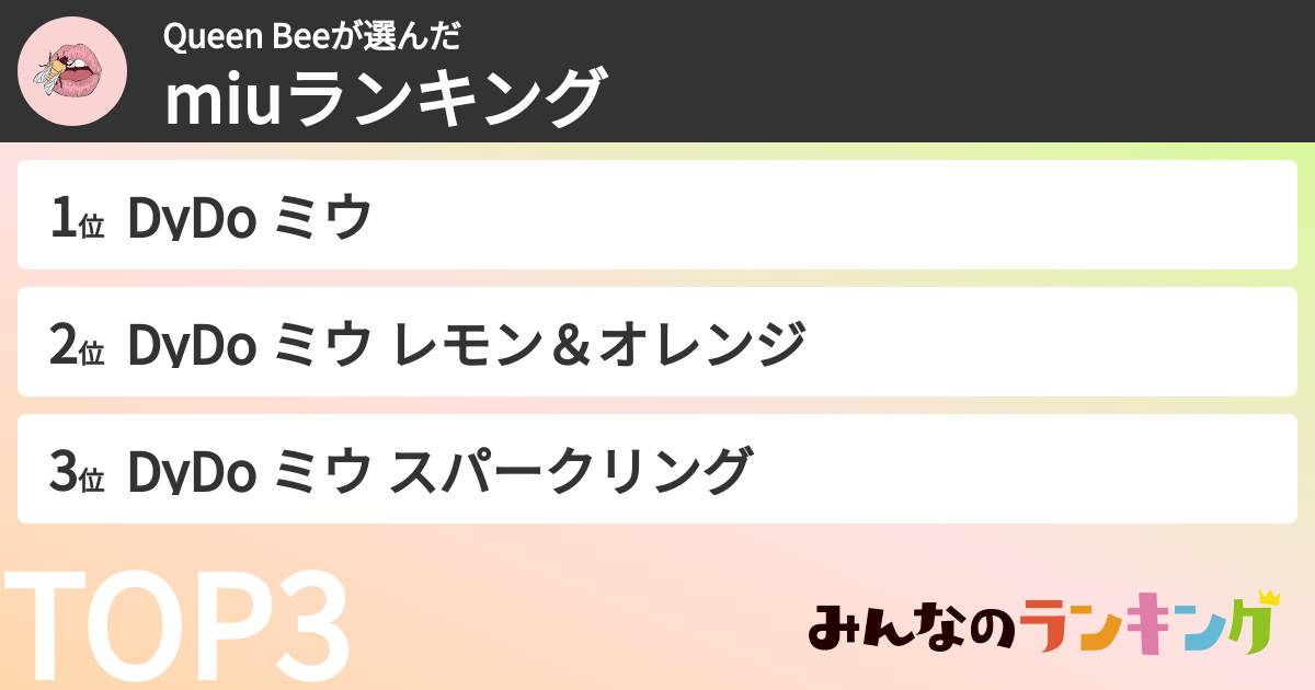 Queen Beeさんの「miuランキング」