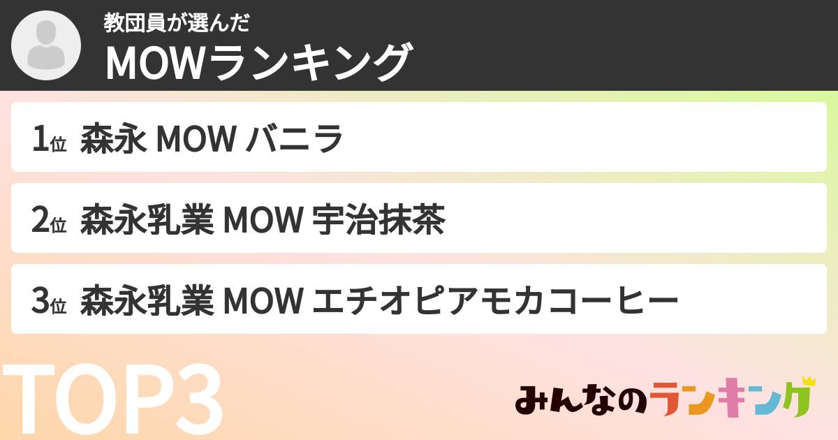 教団員さんの「MOWランキング」