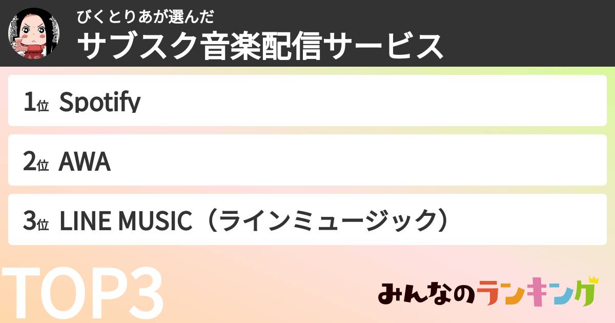 びくとりあさんの「サブスク音楽配信サービス」