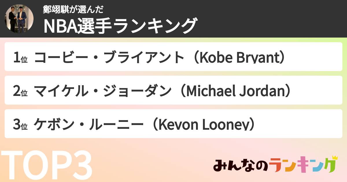 鄭翊騏さんの「NBA選手ランキング」