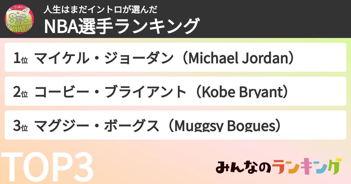 人生はまだイントロさんの「NBA選手ランキング」
