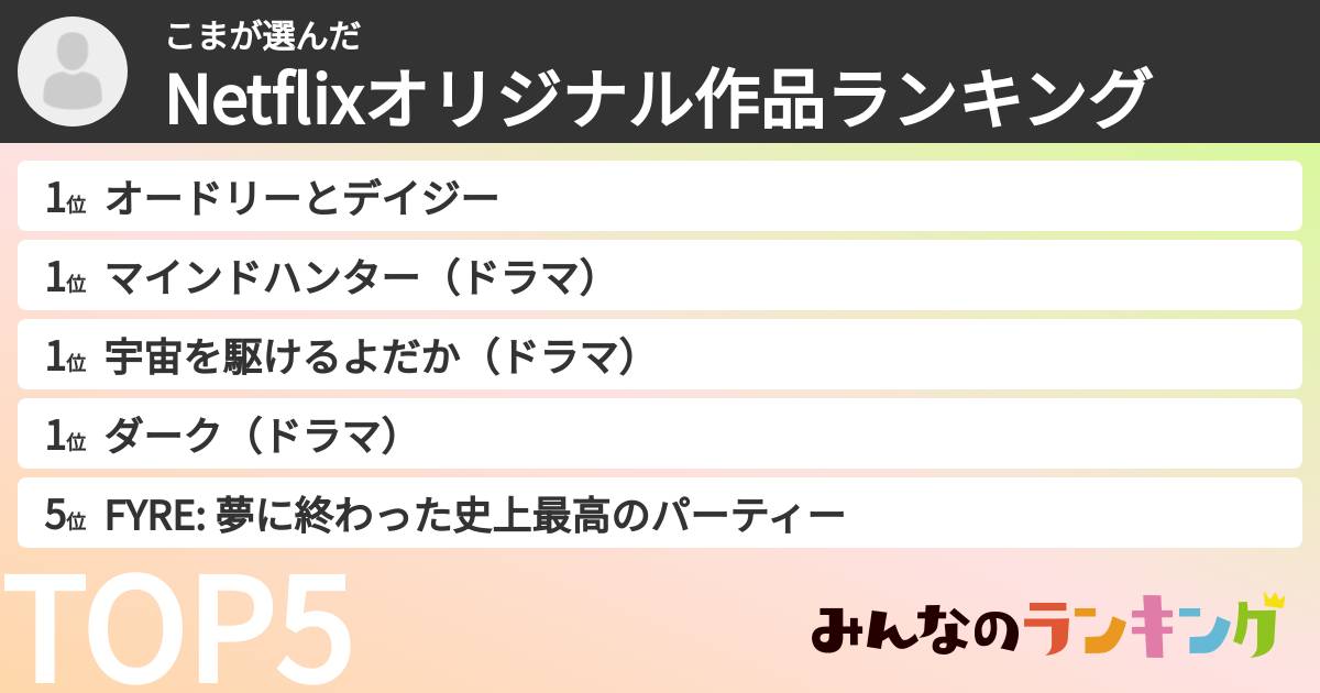 こまさんの「Netflixオリジナル作品ランキング」
