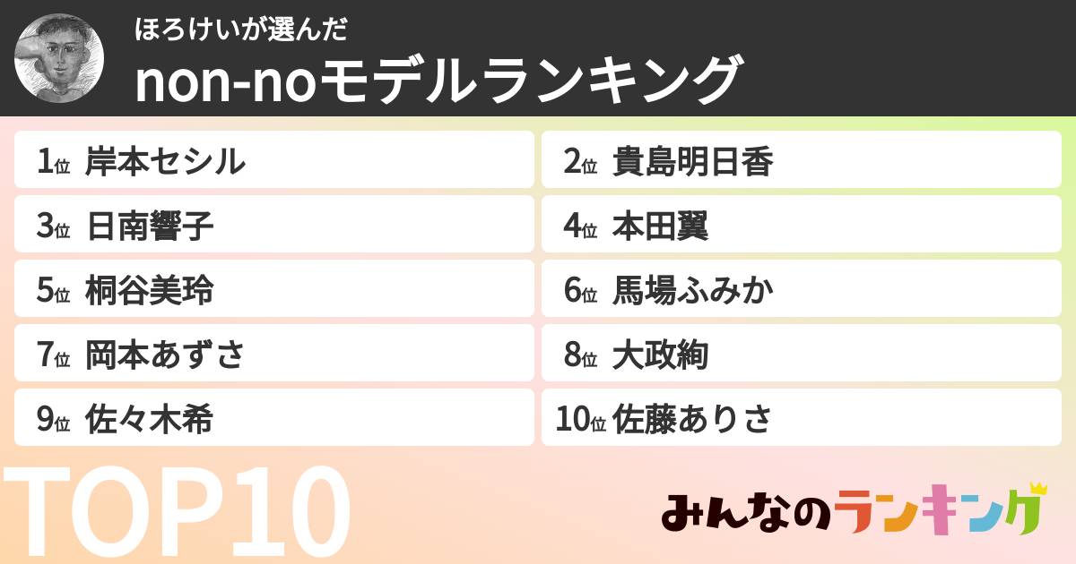 ほろけいさんの「non-noモデルランキング」