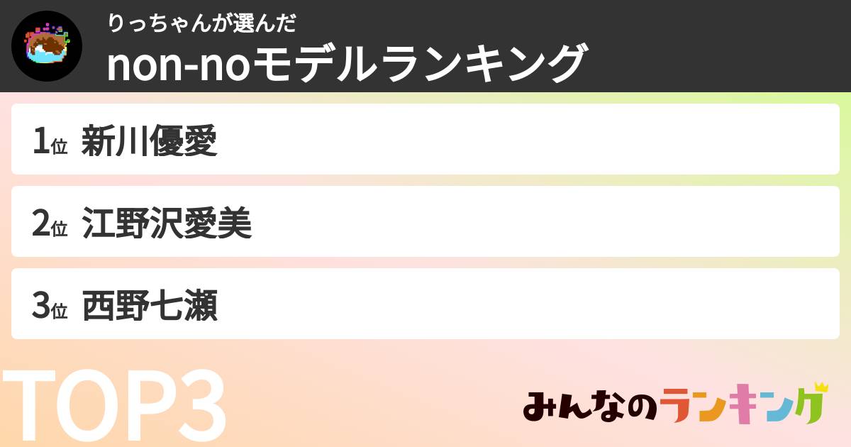 りっちゃんさんの「non-noモデルランキング」