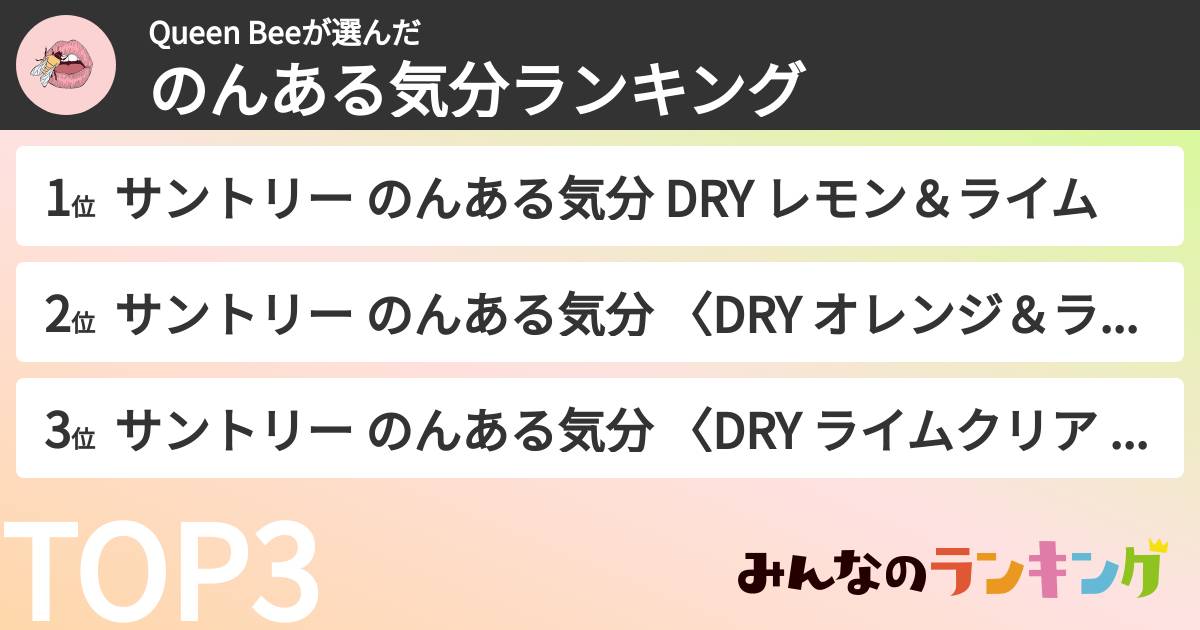 Queen Beeさんの「のんある気分ランキング」