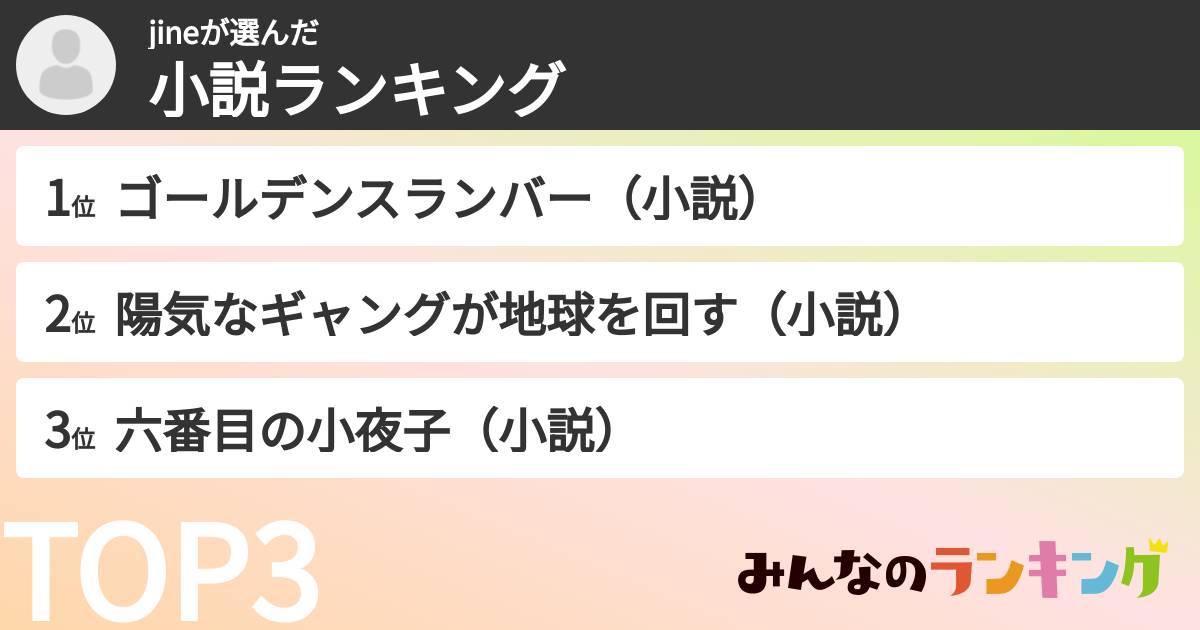 jineさんの「小説ランキング」