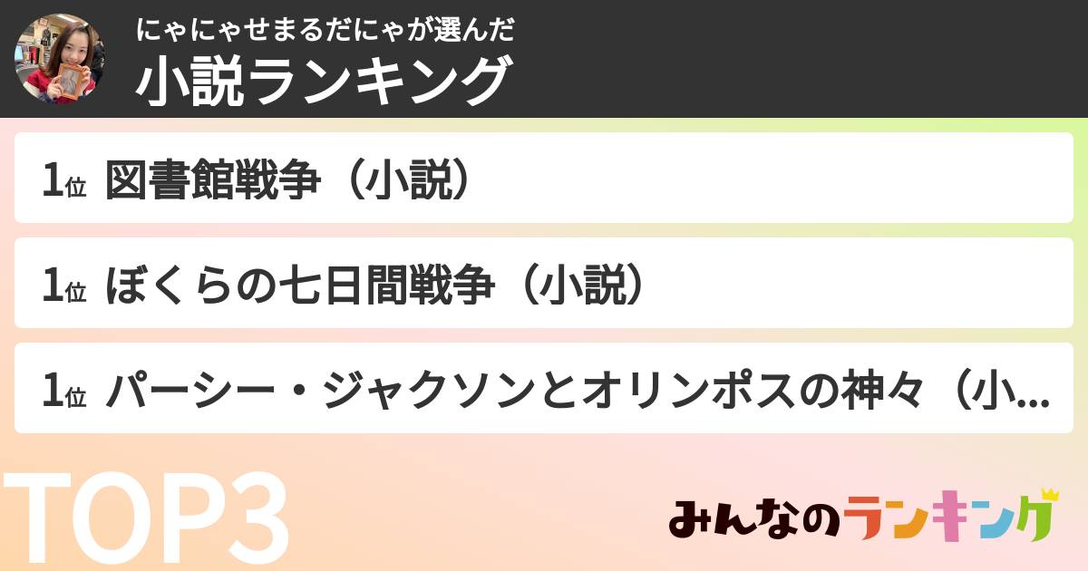 にゃにゃせまるだにゃさんの「小説ランキング」
