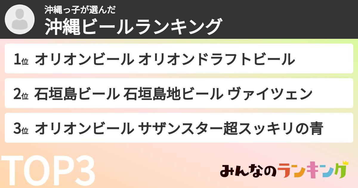 沖縄っ子さんの「沖縄ビールランキング」