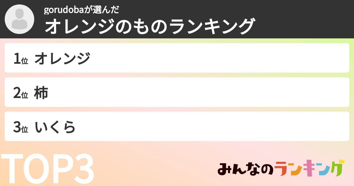 gorudobaさんの「オレンジのものランキング」