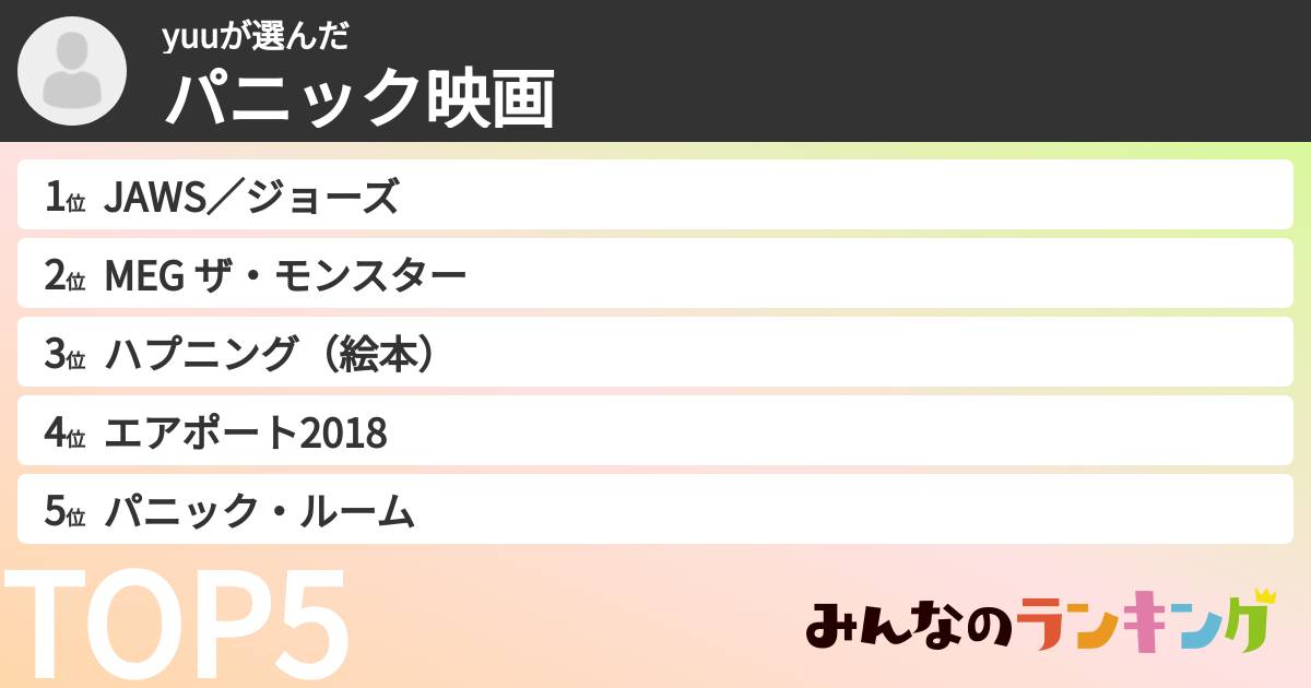 yuuさんの「パニック映画」