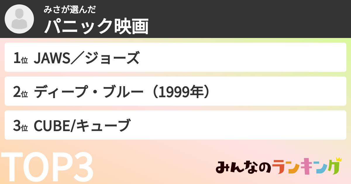みささんの「パニック映画」