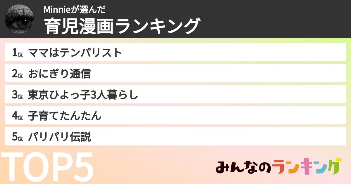 Minnieさんの「育児漫画ランキング」