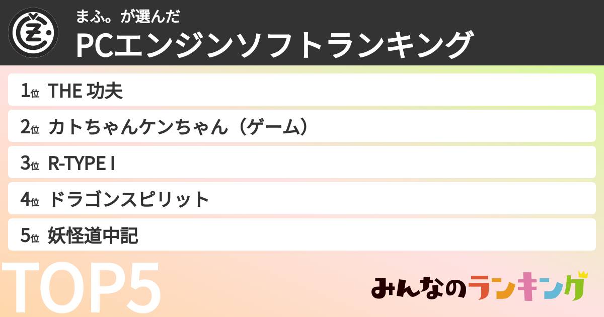 まふ。さんの「PCエンジンソフトランキング」