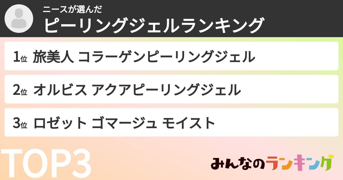 ニースさんの「ピーリングジェルランキング」