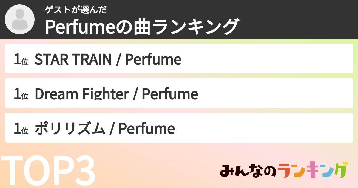 ゲストさんの「Perfumeの曲ランキング」