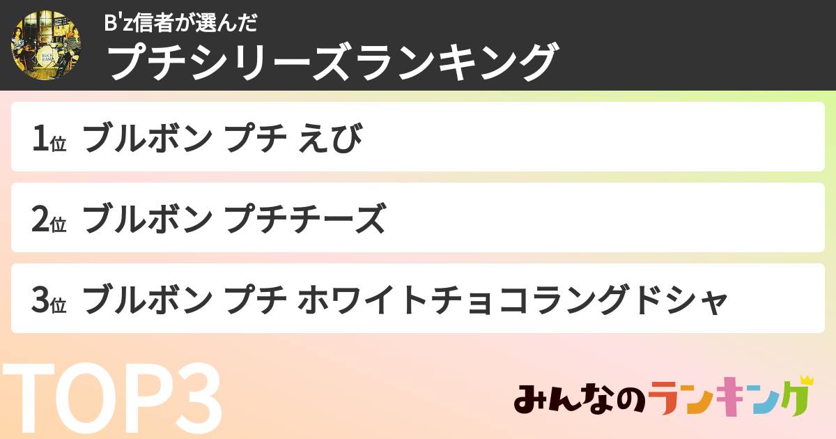 B'z信者さんの「プチシリーズランキング」