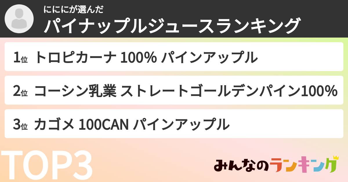 にににさんの「パイナップルジュースランキング」