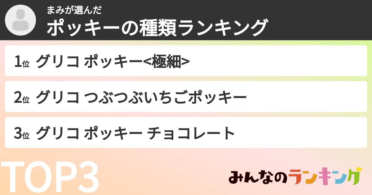 まみさんの「ポッキーの種類ランキング」