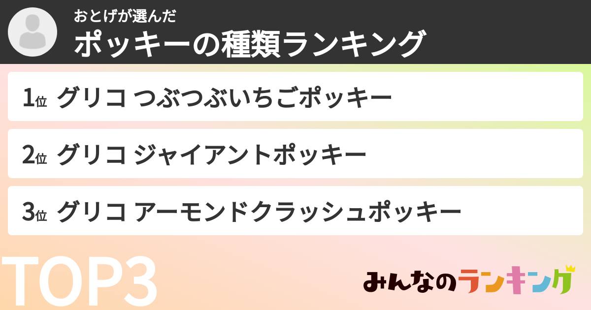 おとげさんの「ポッキーの種類ランキング」